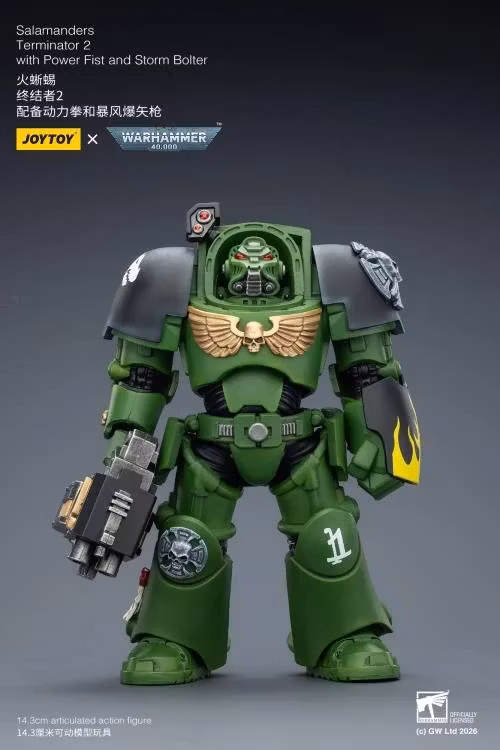 Warhammer 40,000 Salamanders Terminator (Ver. 2) with Power Fist and Storm Bolter 1/18 Scale Action Figure