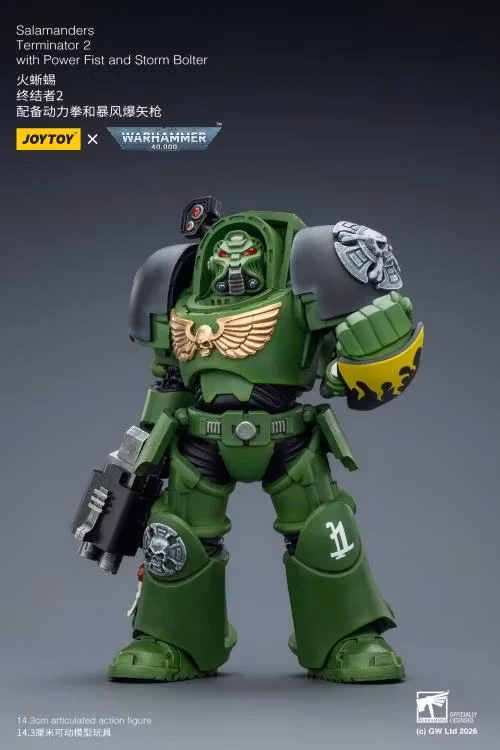 Warhammer 40,000 Salamanders Terminator (Ver. 2) with Power Fist and Storm Bolter 1/18 Scale Action Figure
