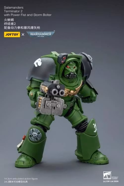 Warhammer 40,000 Salamanders Terminator (Ver. 2) with Power Fist and Storm Bolter 1/18 Scale Action Figure