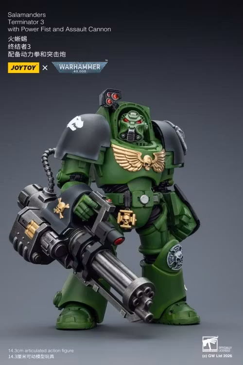 Warhammer 40,000 Salamanders Terminator (Ver. 3) with Power Fist and Assault Cannon 1/18 Scale Action Figure