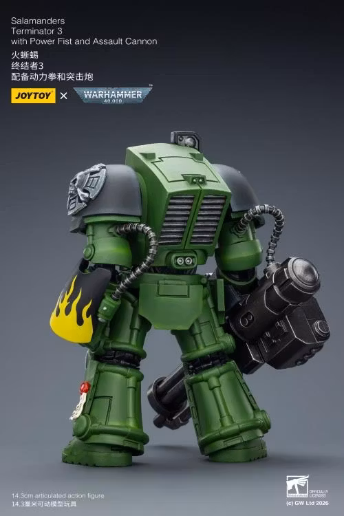 Warhammer 40,000 Salamanders Terminator (Ver. 3) with Power Fist and Assault Cannon 1/18 Scale Action Figure