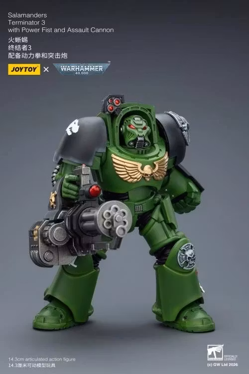 Warhammer 40,000 Salamanders Terminator (Ver. 3) with Power Fist and Assault Cannon 1/18 Scale Action Figure
