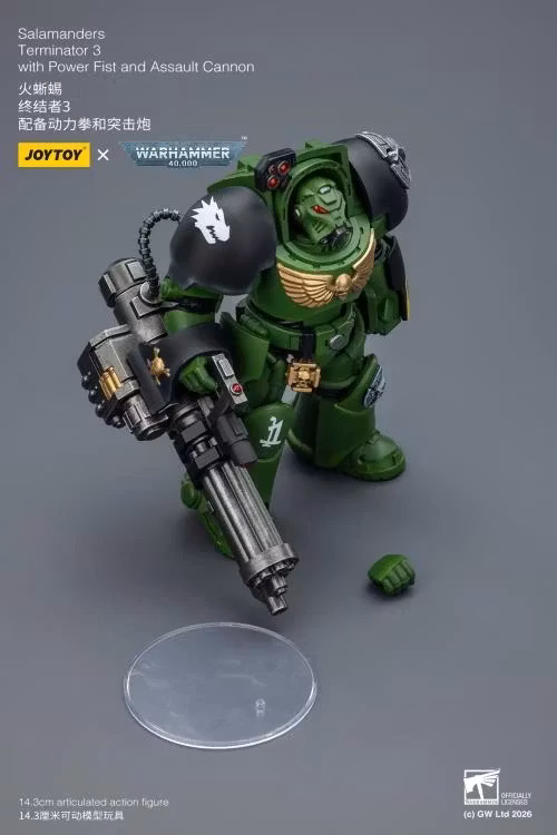 Warhammer 40,000 Salamanders Terminator (Ver. 3) with Power Fist and Assault Cannon 1/18 Scale Action Figure