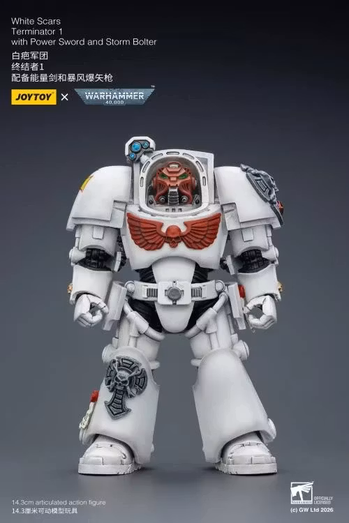 Warhammer 40,000 White Scars Terminator (Ver. 1) with Power Sword and Storm Bolter 1/18 Scale Action Figure