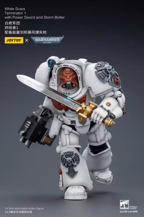 Warhammer 40,000 White Scars Terminator (Ver. 1) with Power Sword and Storm Bolter 1/18 Scale Action Figure