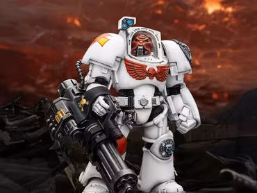 Warhammer 40,000 White Scars Terminator (Ver. 3) with Power Fist and Assault Cannon 1/18 Scale Action Figure