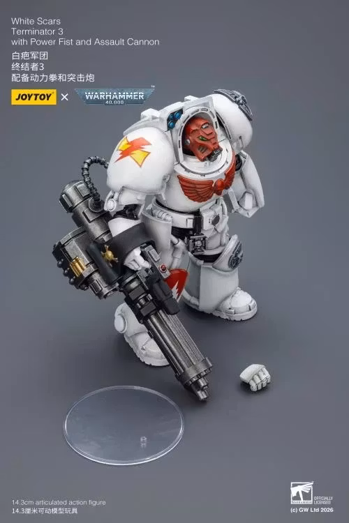 Warhammer 40,000 White Scars Terminator (Ver. 3) with Power Fist and Assault Cannon 1/18 Scale Action Figure
