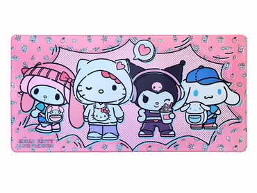 Sanrio Pink Black Party Series XXL Mousepad Hello Kitty & Friends Pop