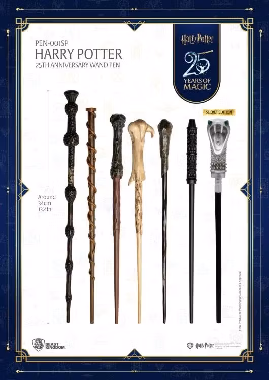 Harry Potter 25th Anniversary Box of 6 Random Wand Pens