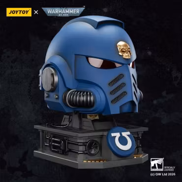 Warhammer 40,000 Ultramarines Captain Mk.X 1/1 Scale Helmet Replica with Display Stand