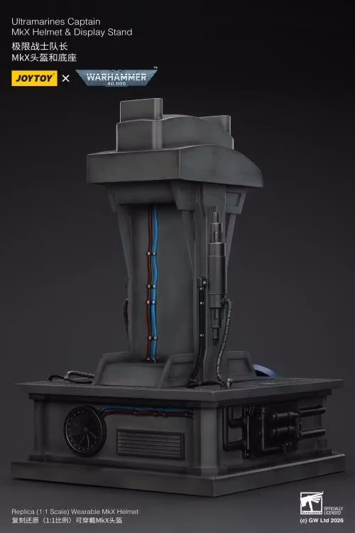 Warhammer 40,000 Ultramarines Captain Mk.X 1/1 Scale Helmet Replica with Display Stand