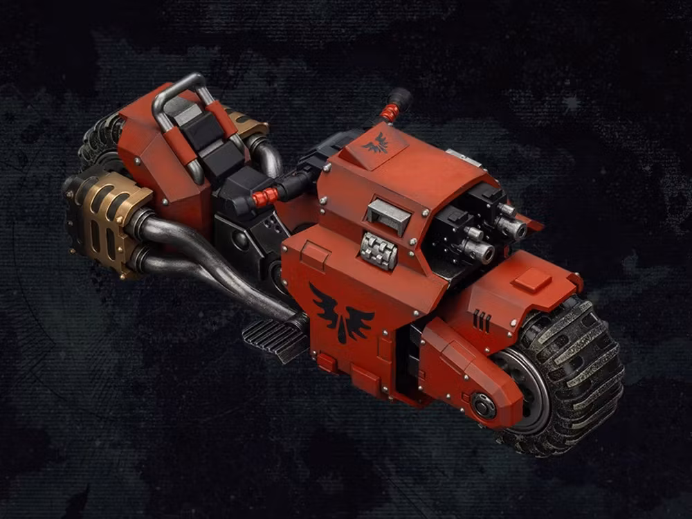 Warhammer 40,000 Blood Angels Raider-pattern Combat Bike with Twin-linked Bolt Rifles 1/18 Scale Vehicle