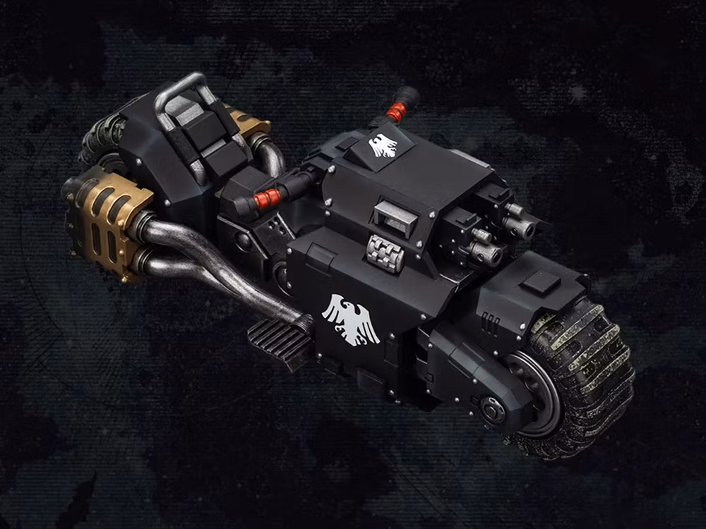 Warhammer 40,000 Raven Guard Raider-pattern Combat Bike with Twin-linked Bolt Rifles 1/18 Scale Vehicle