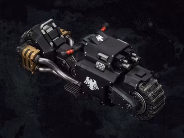 Warhammer 40,000 Raven Guard Raider-pattern Combat Bike with Twin-linked Bolt Rifles 1/18 Scale Vehicle