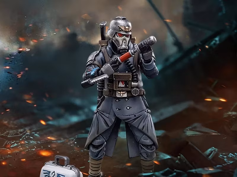 Warhammer 40,000 Death Korps of Krieg Veteran Squad Guardsman Medic 1/18 Scale Action Figure