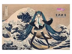 Hatsune Miku x Katsushika Hokusai iXima Postcard Set