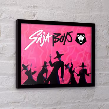 KPop Demon Hunters Collector Print Framed Poster Saja Boys Idol