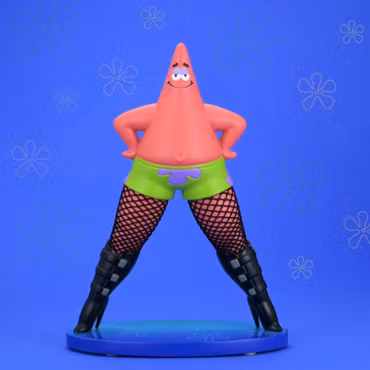 SpongeBob SquarePants Goofy Goober Rock Patrick Star in Fishnets 6" Art Figure
