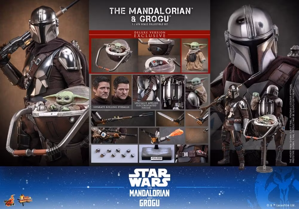 Star Wars: The Mandalorian and Grogu MMS872 The Mandalorian and Grogu (Deluxe Ver.) 1/6th Scale Collectible Figure Set