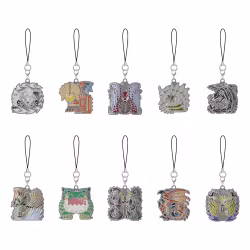Monster Hunter Wilds Metal Keychain Monster Icon Set