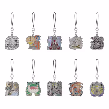 Monster Hunter Wilds Metal Keychain Monster Icon Set