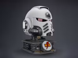 Warhammer 40,000 White Scars Mk X 1/1 Scale Helmet Replica with Display Stand