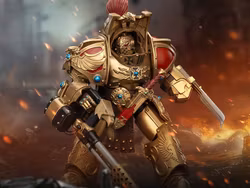 Warhammer: The Horus Heresy Legio Custodes Aquilon Terminator Squad Aquilon with Infernus Firepike 1/18 Scale Action Figure