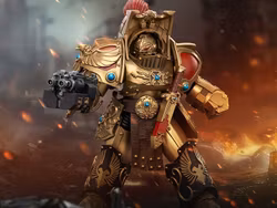 Warhammer: The Horus Heresy Legio Custodes Aquilon Terminator Squad Aquilon with Lastrum Storm Bolter 1/18 Scale Action Figure