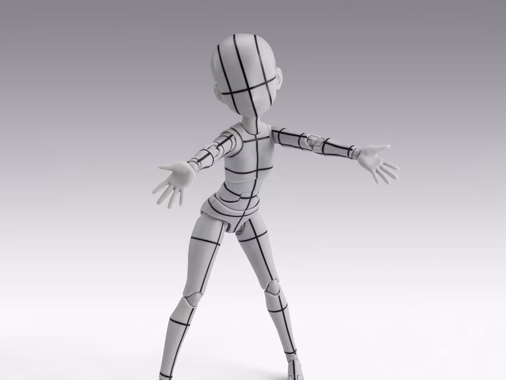 S.H.Figuarts Body-chan Ken Sugimori Edition (Wireframe Gray Color Ver.) Action Figure