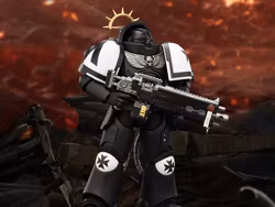 Warhammer 40,000: Space Marine 2 Black Templars Heavy Intercessor with Heavy Bolt Rifle and Bolt Pistol (Game Edition) 1/18 Scale Action Figure