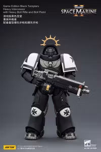 Warhammer 40,000: Space Marine 2 Black Templars Heavy Intercessor with Heavy Bolt Rifle and Bolt Pistol (Game Edition) 1/18 Scale Action Figure