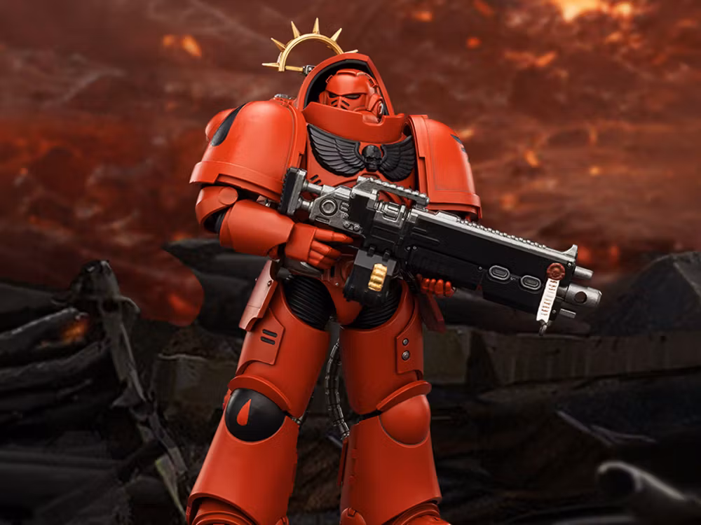 Warhammer 40,000: Space Marine 2 Blood Angels Heavy Intercessor with Heavy Bolt Rifle and Bolt Pistol (Game Edition) 1/18 Scale Action Figure
