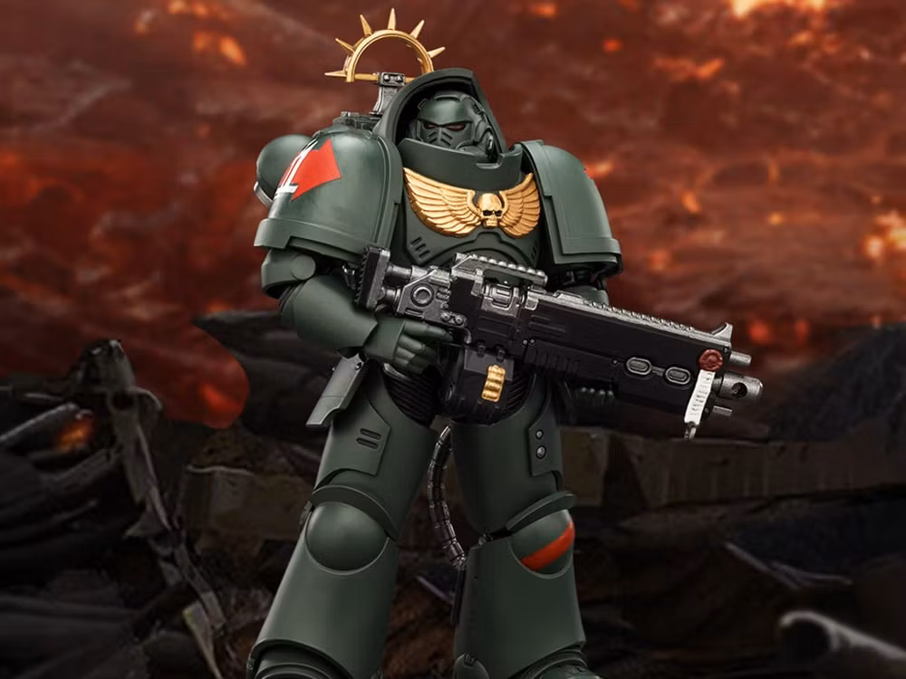 Warhammer 40,000: Space Marine 2 Dark Angels Heavy Intercessor with Heavy Bolt Rifle and Bolt Pistol (Game Edition) 1/18 Scale Action Figure