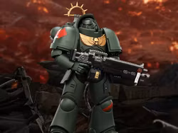Warhammer 40,000: Space Marine 2 Dark Angels Heavy Intercessor with Heavy Bolt Rifle and Bolt Pistol (Game Edition) 1/18 Scale Action Figure