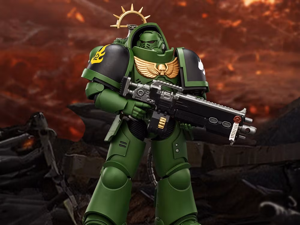 Warhammer 40,000: Space Marine 2 Salamanders Heavy Intercessor with Heavy Bolt Rifle and Bolt Pistol (Game Edition) 1/18 Scale Action Figure