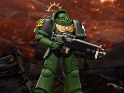 Warhammer 40,000: Space Marine 2 Salamanders Heavy Intercessor with Heavy Bolt Rifle and Bolt Pistol (Game Edition) 1/18 Scale Action Figure