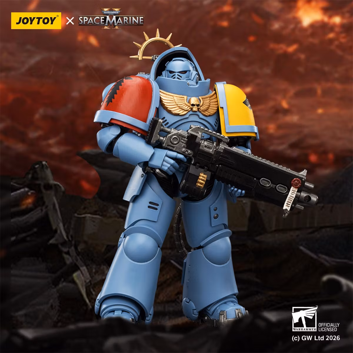 Warhammer 40,000: Space Marine 2 Space Wolves Heavy Intercessor with Heavy Bolt Rifle and Bolt Pistol (Game Edition) 1/18 Scale Action Figure