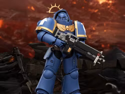 Warhammer 40,000: Space Marine 2 Ultramarines Heavy Intercessor with Heavy Bolt Rifle and Bolt Pistol (Game Edition) 1/18 Scale Action Figure