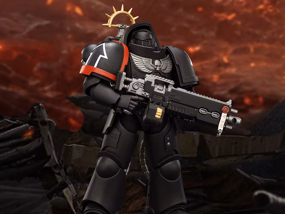 Warhammer 40,000: Space Marine 2 Raven Guard Heavy Intercessor with Heavy Bolt Rifle and Bolt Pistol (Game Edition) 1/18 Scale Action Figure