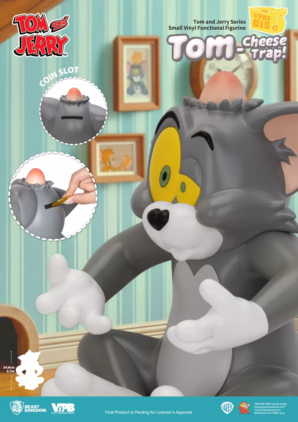 Tom and Jerry VPBS-015 Tom-Cheese Trap Vinyl Piggy Bank