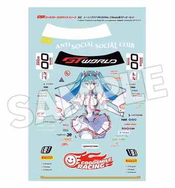 Hatsune Miku GSR Character Customization Series 052 Sticker Set for GSR Cars 1/10 Racing Miku SPA 2025 Ver.