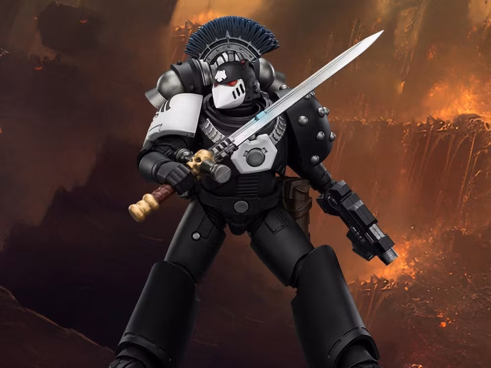 Warhammer: The Horus Heresy Raven Guard MkVI Sergeant with Power Sword, Bolter and Plasma Pistol 1/18 Scale Action Figure