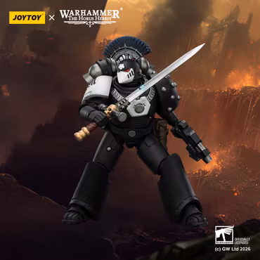 Warhammer: The Horus Heresy Raven Guard MkVI Sergeant with Power Sword, Bolter and Plasma Pistol 1/18 Scale Action Figure