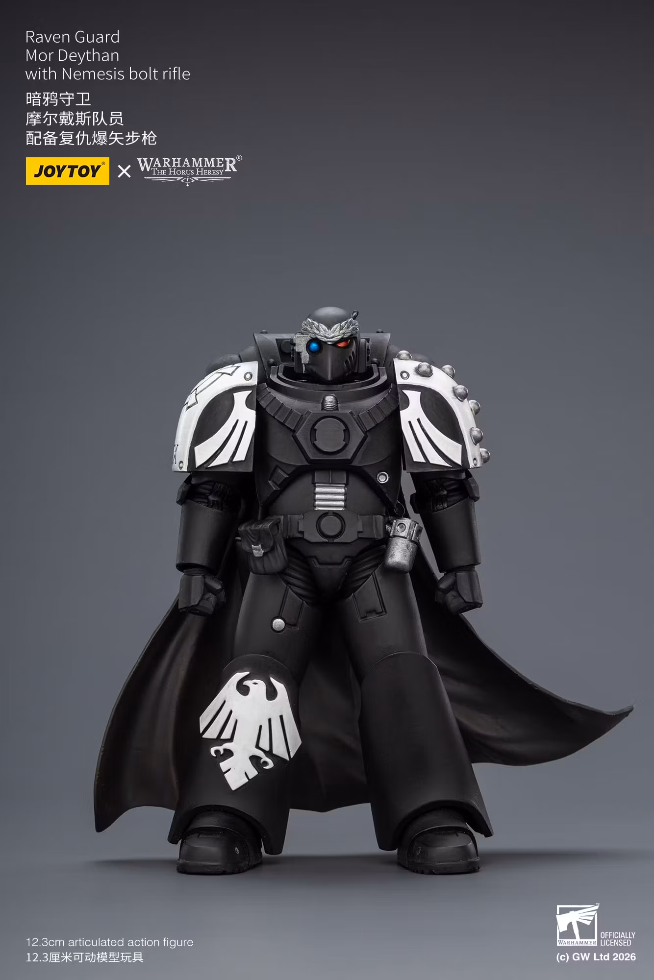 Warhammer: The Horus Heresy Raven Guard Mor Deythan with Nemesis Bolt Rifle 1/18 Scale Action Figure