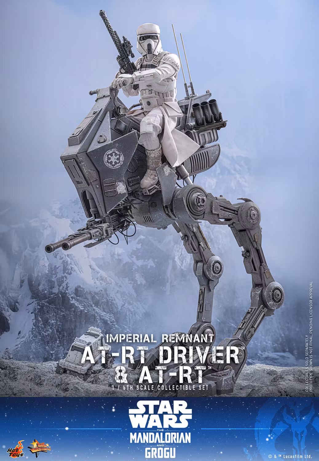 Star Wars: The Mandalorian & Grogu MMS875 Imperial Remnant AT-RT Driver and AT-RT 1/6th Scale Collectible Figure and Vehicle Accessory