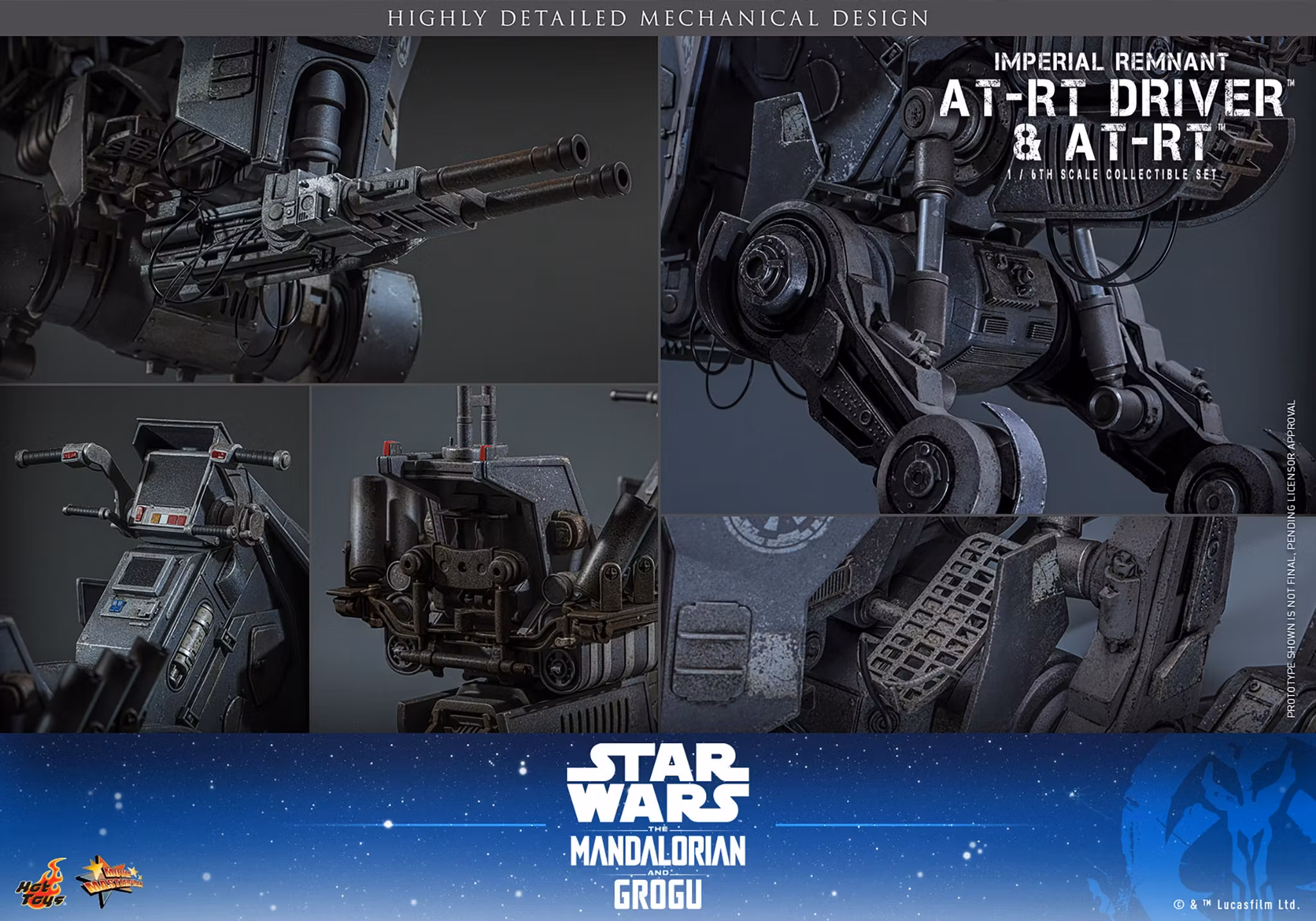 Star Wars: The Mandalorian & Grogu MMS875 Imperial Remnant AT-RT Driver and AT-RT 1/6th Scale Collectible Figure and Vehicle Accessory