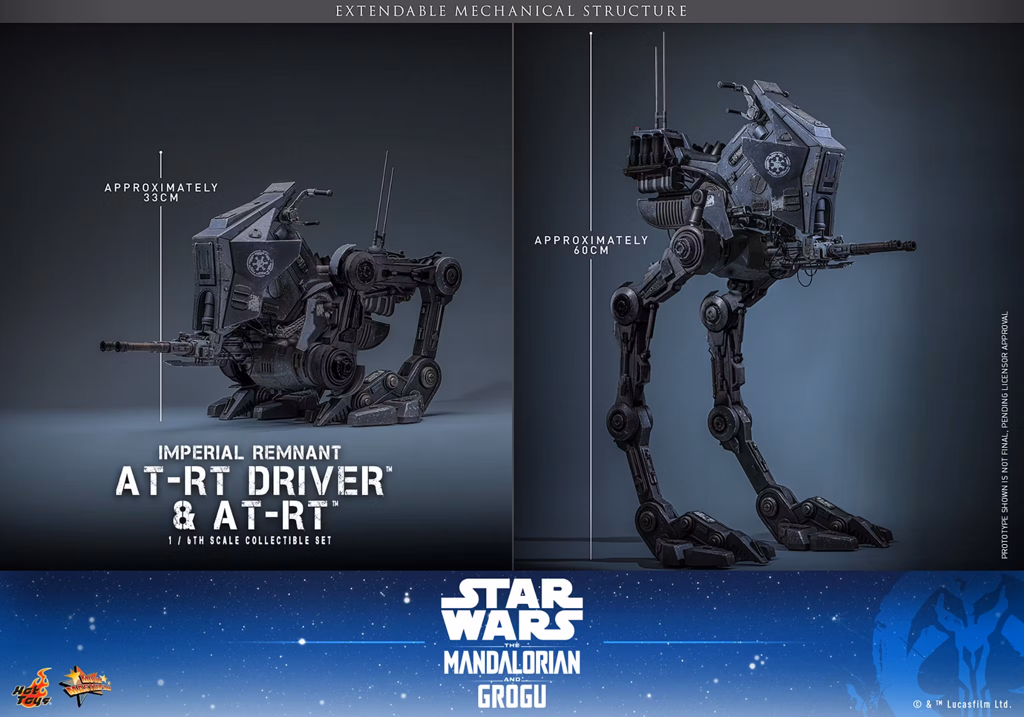 Star Wars: The Mandalorian & Grogu MMS875 Imperial Remnant AT-RT Driver and AT-RT 1/6th Scale Collectible Figure and Vehicle Accessory