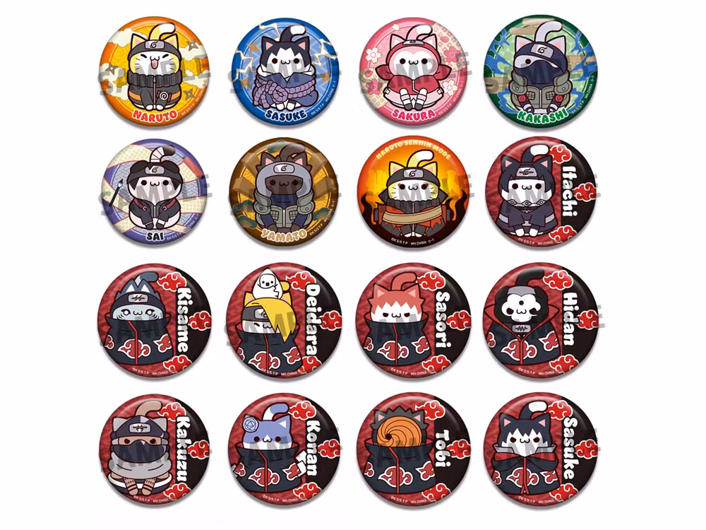 Naruto: Shippuden Nyaruto! Mega Cat Project Collection 2 Box of 16 Can Badges