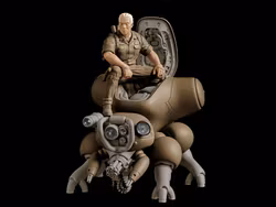 Ghost in the Shell PLAMAX MF-95 minimum factory Batou with Fuchikoma (Manga Ver.) 1/20 Scale Model Kit