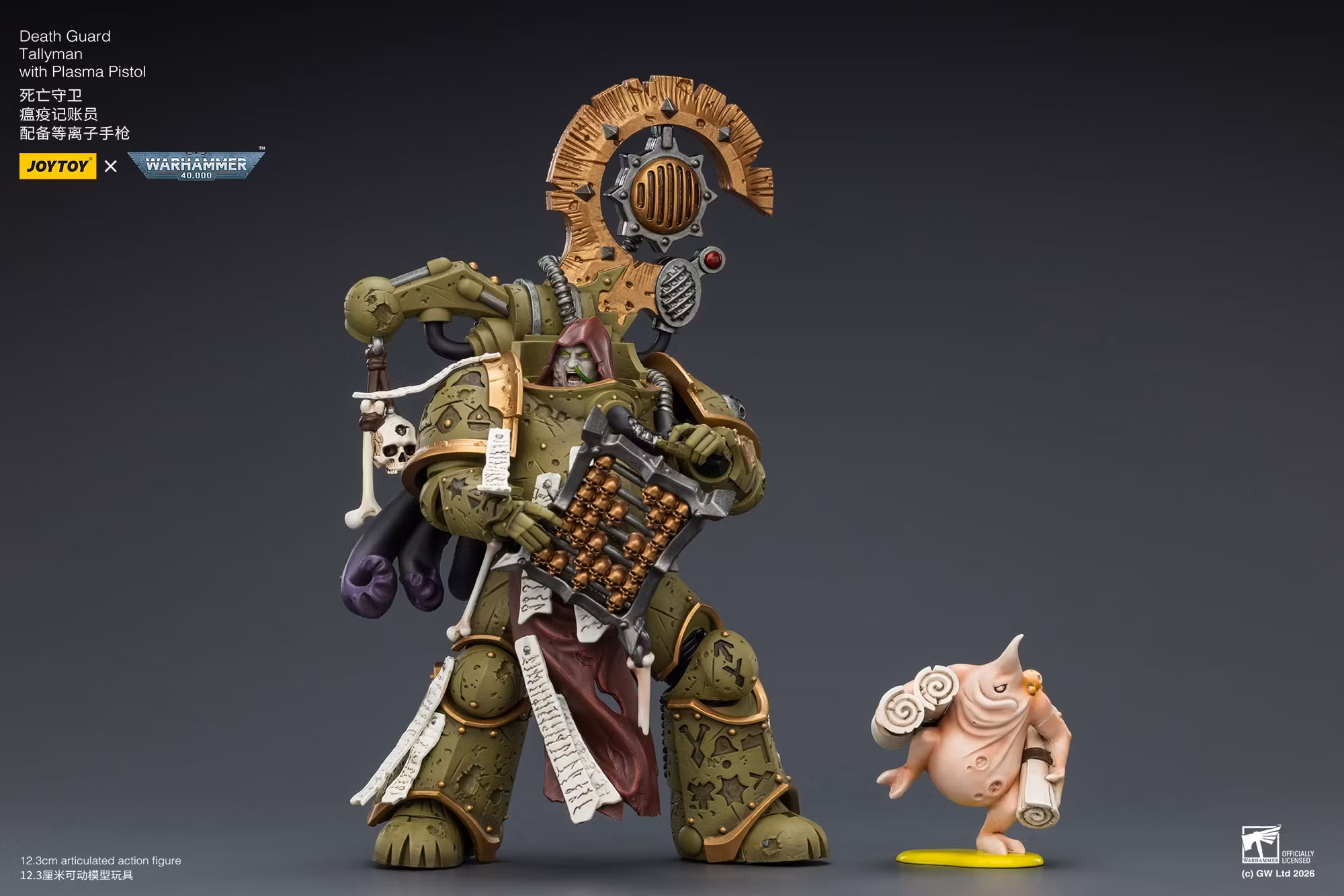 Warhammer 40,000: Death Guard Tallyman with Plasma Pistol 1/18 Scale Action Figure